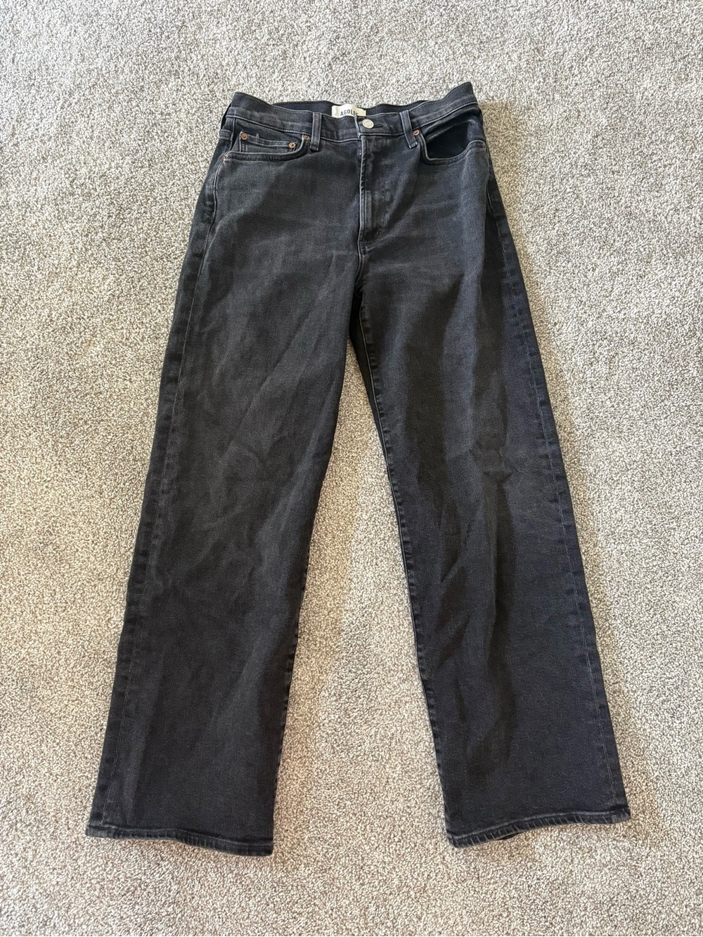 Agolde Harper Straight Jeans in Washed Black